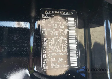 2023 Nissan Rogue Sv Fwd z USA, uszkodzony, nr VIN JN8BT3BA7PW433060